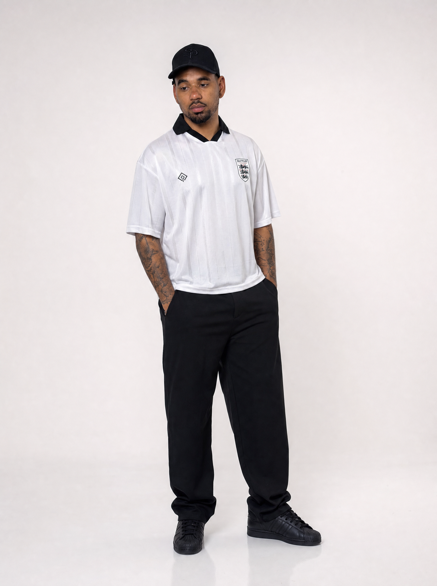 SILNTPLAY England Shirt, White Home, three-quarter